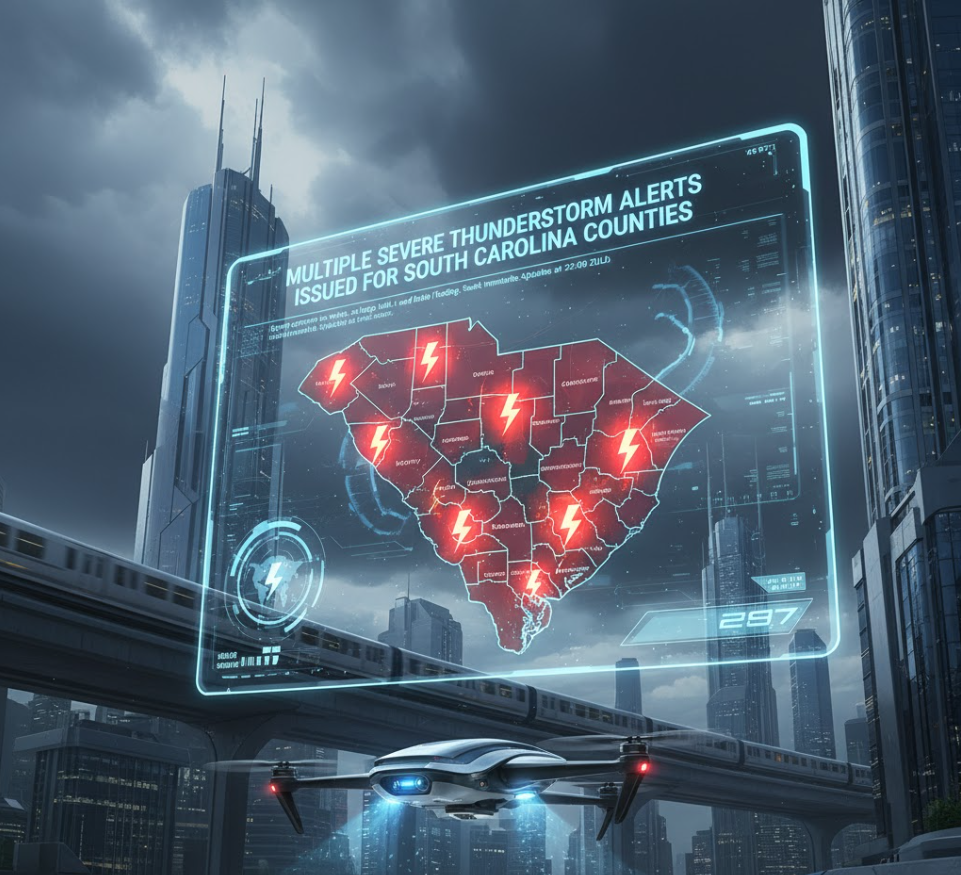 Multiple Severe Thunderstorm Alerts Issued for South Carolina Counties