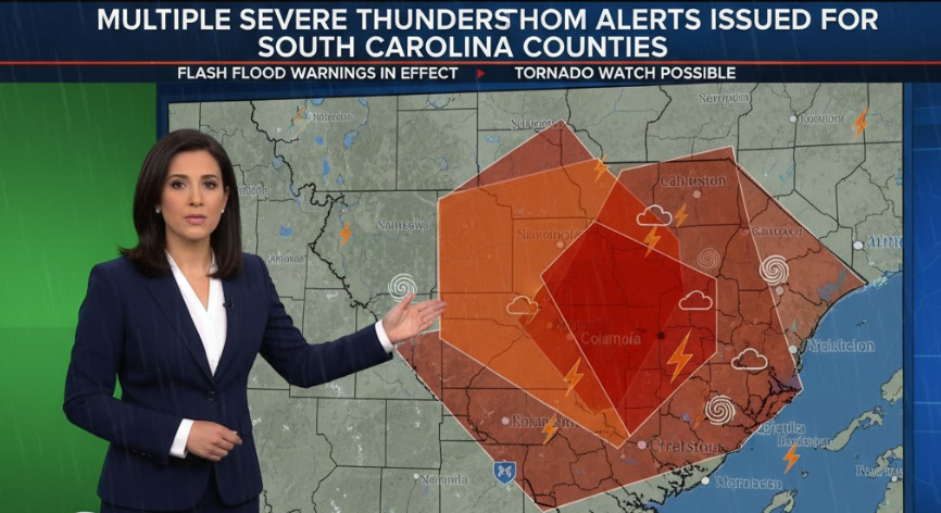 Multiple Severe Thunderstorm Alerts Issued for South Carolina Counties