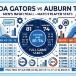 florida gators men's basketball vs auburn tigers men's basketball match player stats