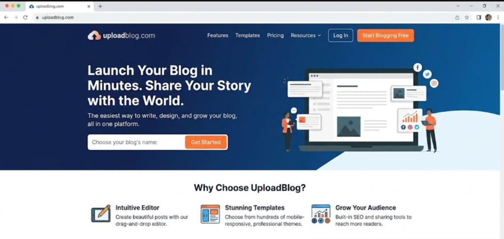 uploadblog.com homepage